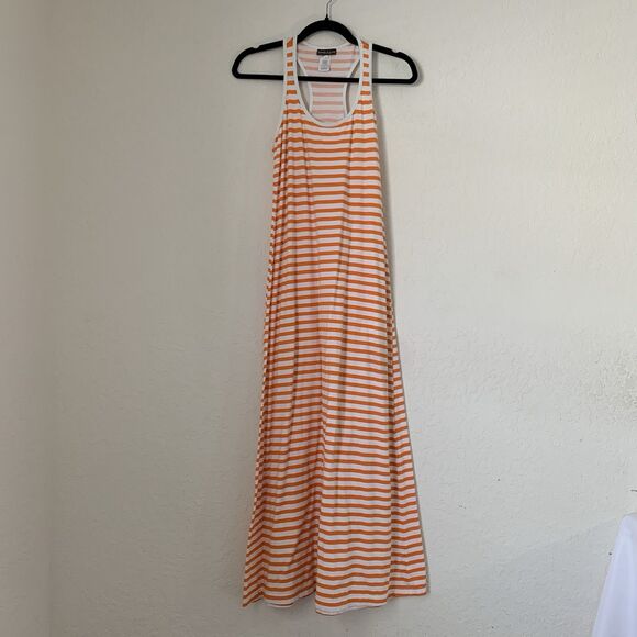 Tommy Bahama Maxi Dress Women XS Orange Stripe Racerback Stretch Nautical Summer - Picture 1 of 6